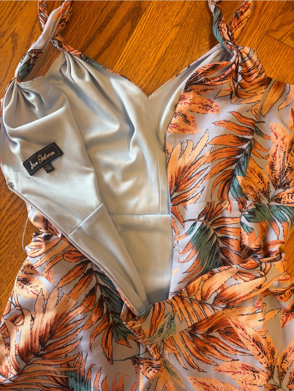 Sam Edelman Blue & Tan Tropical Print Maxi Dress - Picture 6 of 12